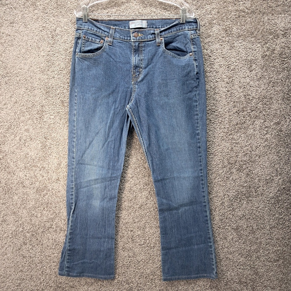 Levi Strauss Signature Womens Boot‎ Cut Stretch Jeans Medium Wash Size 14M